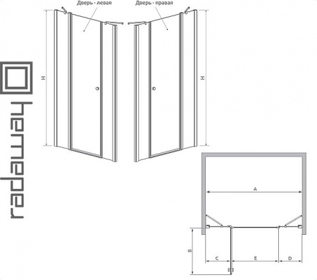 Душевая дверь RADAWAY EOS II DWJS для ванной комнаты