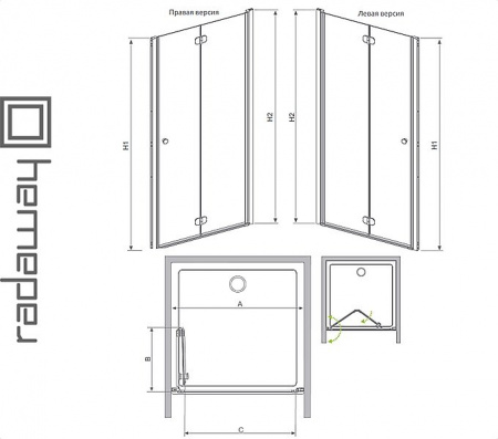 Душевая дверь RADAWAY EOS DWB для ванной комнаты