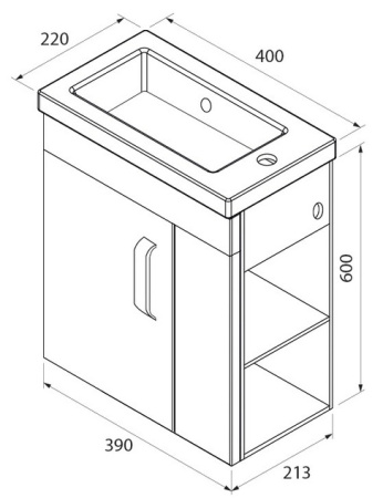 Torr 40 тумба IDDIS [TOR40WRi95], полки справа