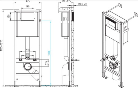 Cersanit DELFI, инст. VECTOR, кн. ACTIS, (S-SET-DEL/Vec/S-DL/Ac-Cg-w)