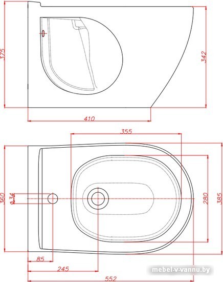 Биде Керамин Трино