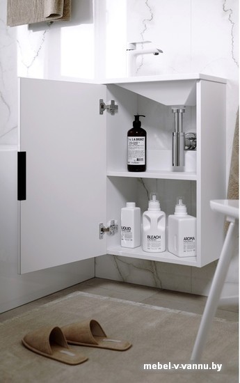 Aqwella Тумба Accent 40 ACC0104W с умывальником Malaga 420 Mal.04.04.D