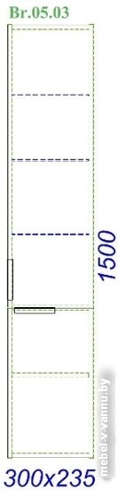 Aqwella Шкаф-пенал Brig 30 Br.05.03/W