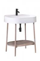 Тумба под умывальник Эмилия Н 75, Натуральный массив ясеня с белой патиной (123)