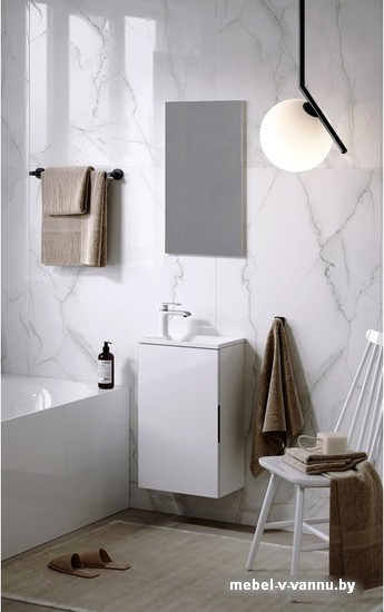 Aqwella Тумба Accent 40 ACC0104W с умывальником Malaga 420 Mal.04.04.D