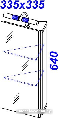 Aqwella Дельта Л 45 угловая шкаф с зеркалом [Del.04.33]