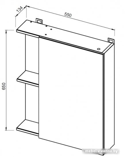 Мебель для ванных комнат АВН Полка зеркальная Эко+ 55 13.36(3)