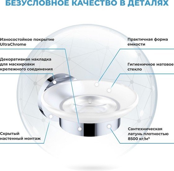 Мыльница Wellsee Finishing Touch 182501000 с держателем (хром)