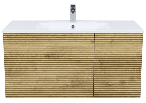 Bild, ID тумба IDDIS 100 см, [BIL10V0i95K], Дуб светлый, с умывальником