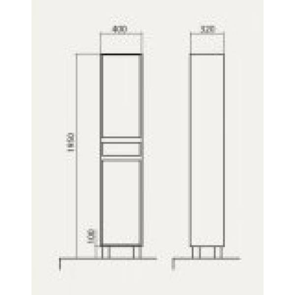 ВАЛЕНСИЯ 40 шкаф-пенал Аква Родос (АР0001863)