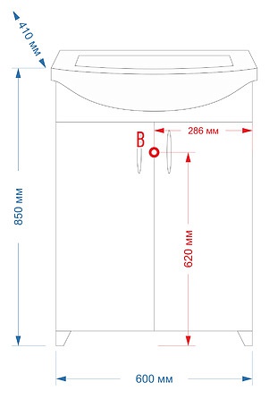 БАЛТИКА 60 тумба Misty под умывальник (Э-Бал01060-011Пр)