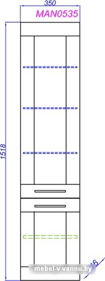 Aqwella Шкаф-пенал Манчестер MAN0535