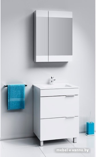 Aqwella Тумба Brig 60 Br.01.06/1/W с умывальником Quadro 60 Sanita 27181