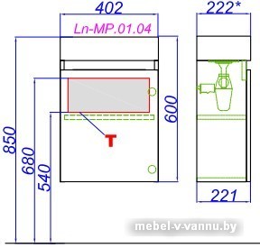 Aqwella Тумба под умывальник Леон-МР Ln-MP.01.04/W