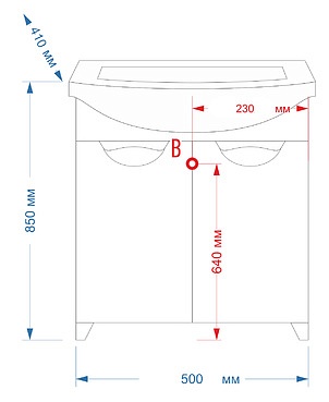 ЛАВАНДА 50 тумба Misty под умывальник (Э-Лав01050-011Пр)