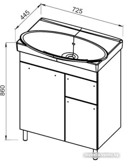 13.16 (3) ЭКО+ 70 АВН тумба под умывальник