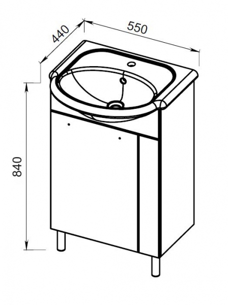 ЭКО+ 55 тумба АВН Asomare под умывальник  (13.17 (3))