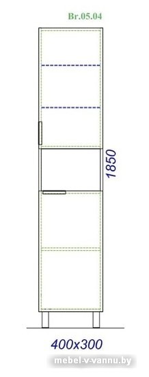 Aqwella Шкаф-пенал Бриг Br.05.04/W