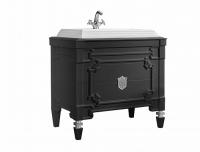 КАСТИЛИЯ Н 100-02, Черный глянцевый поталь серебро (99) тумба Белюкс под умывальник (4810924255525)