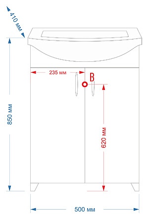 ЛАГОДА 50 тумба Misty под умывальник (Э-Лдг01050-011Пр)