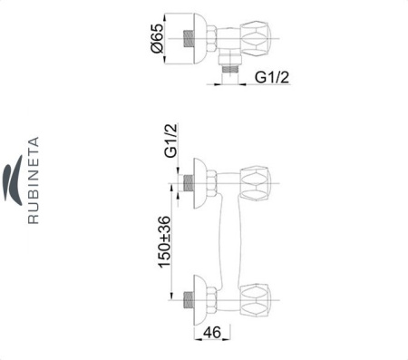 Rubineta R-5 для ванны настенный