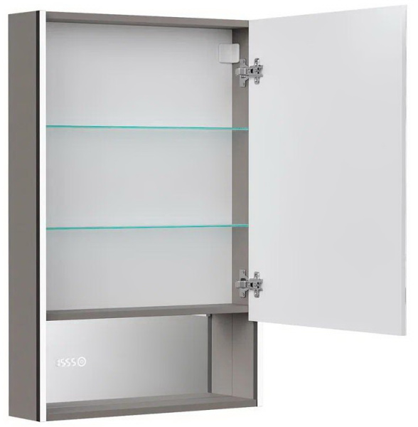 Ferro LED 60 зеркало-шкаф EQUIL [zsFERRO60.R], с часами, правый