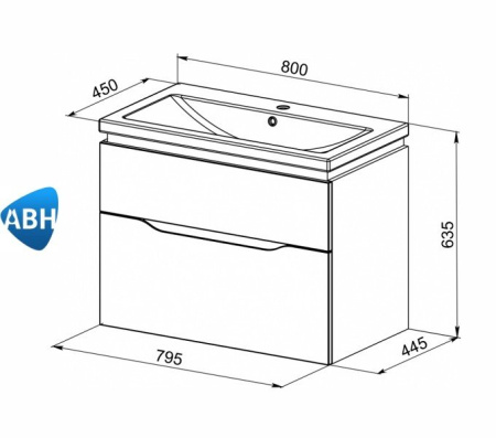 НОЛА 80 тумба АВН Asomare под умывальник (86.03)
