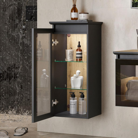 Strong 36 Полупенал подвесной EQUIL [рpSTRONG36.R/L-35], со столешницей, Дуб черный