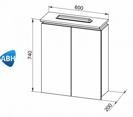 НОЛА 60 зеркало-шкаф АВН Asomare (86.21)