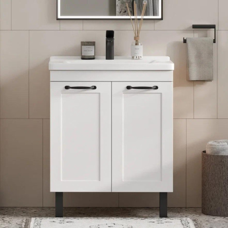 Lago 60.2D (Миранда) тумба EQUIL [tnLAGO60.2D-04], Белый матовый/Дуб сонома