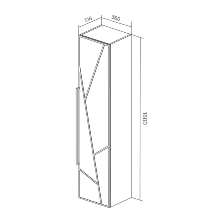 Ferro 36 Пенал подвесной EQUIL [ppFERRO36.R-11], правый, Дуб мадера/Лен антрацит