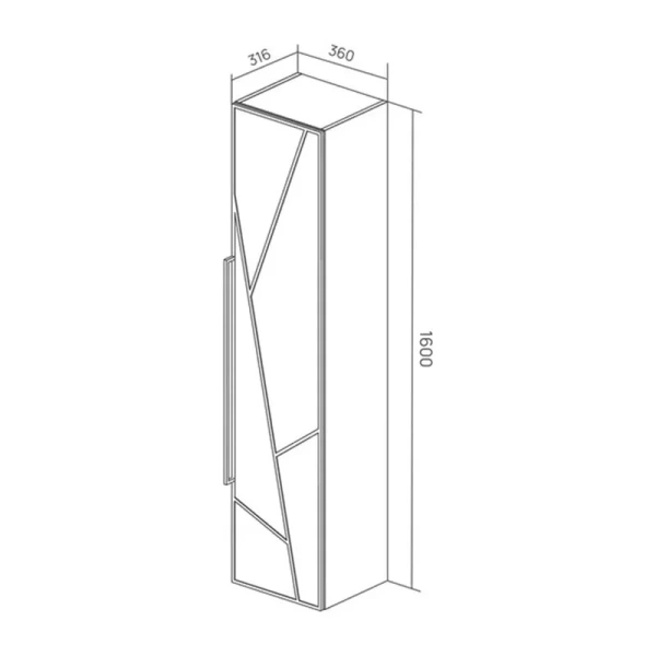 Ferro 36 Пенал подвесной EQUIL [ppFERRO36.R-11], правый, Дуб мадера/Лен антрацит