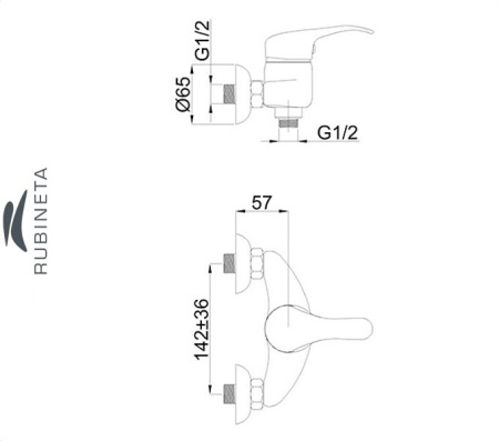 Rubineta Y-12/K для ванны настенный