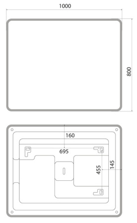 Uniq 100 зеркало IDDIS [UNI1080i98], с подсветкой три цвета