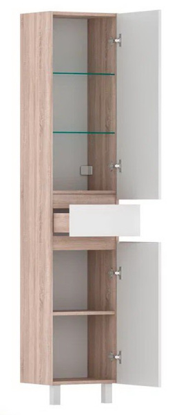 Conty 40 Пенал напольный VOLNA [pnCNT40-01], Белый /Дуб сонома