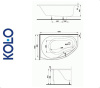 Ванна асимметричная Kolo PROMISE 150x100