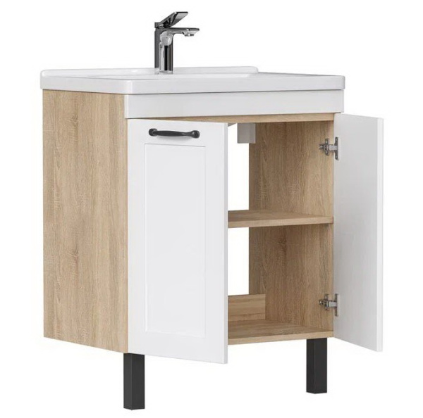 Lago 70.2D (Миранда/Фостер) тумба EQUIL [tnLAGO70.2D-04], Белый матовый/Дуб сонома