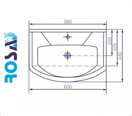 ЭЛЕГАНС 60 Rosa. Умывальник мебельный к тумбе.