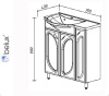 ЛИРА ЛР-800-01 Белюкс. Умывальник мебельный к тумбе.