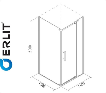 Erlit ER 10110H-C1 душевой уголок (прозрачное)