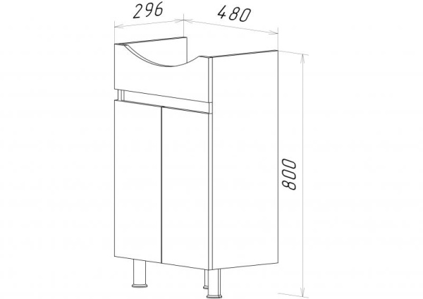 ЭЛЕГИЯ 50 Тумба напольная прямая Э-Эле01050-011Н