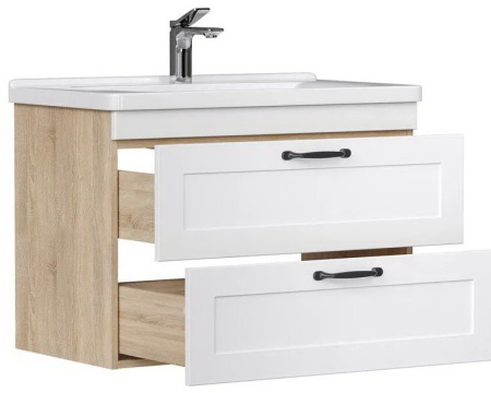 Lago 80.2Y (Миранда/Фостер) тумба EQUIL [tpLAGO80.2Y-04], Белый матовый/Дуб сонома