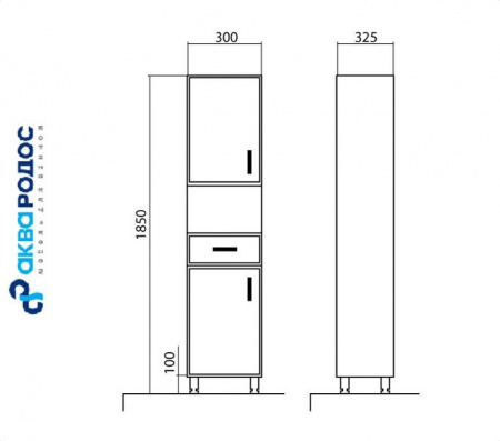 ДЕКОР 30 (R) шкаф-пенал Аква Родос (ОР0000564)