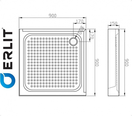 Душевой поддон ER 90H для ванной комнаты