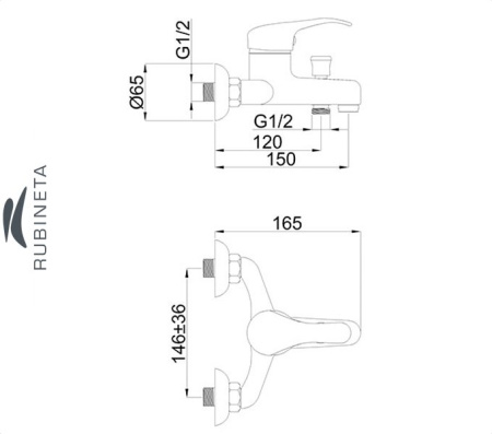 Rubineta Y-10/K для ванны настенный