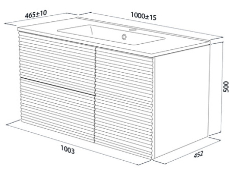 Bild, ID тумба IDDIS 100 см, [BIL10V0i95K], Дуб светлый, с умывальником