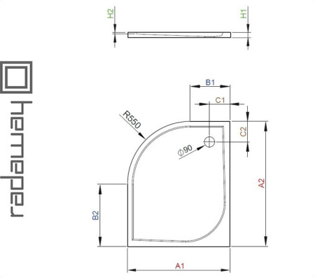 Душевой поддон DELOS E для ванной комнаты