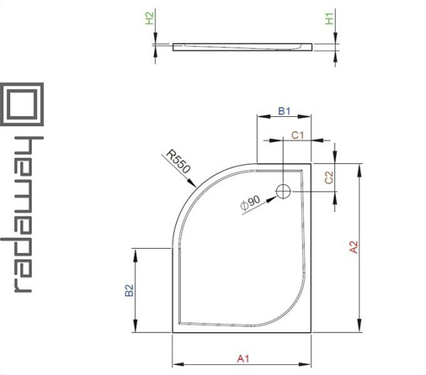 Душевой поддон DELOS E для ванной комнаты