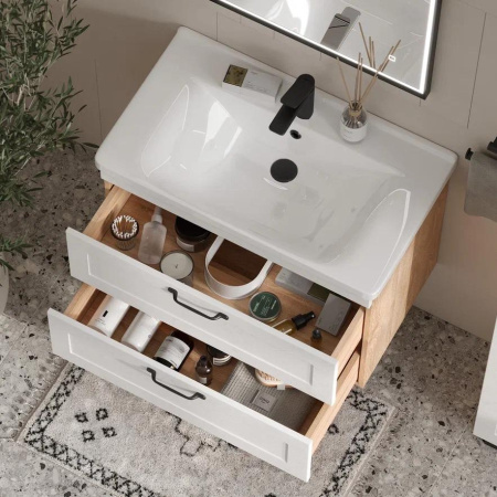 Lago 80.2Y (Миранда/Фостер) тумба EQUIL [tpLAGO80.2Y-04], Белый матовый/Дуб сонома