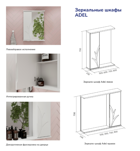 Adel 50 зеркало VOLNA [zsADEL50.R-01], правый